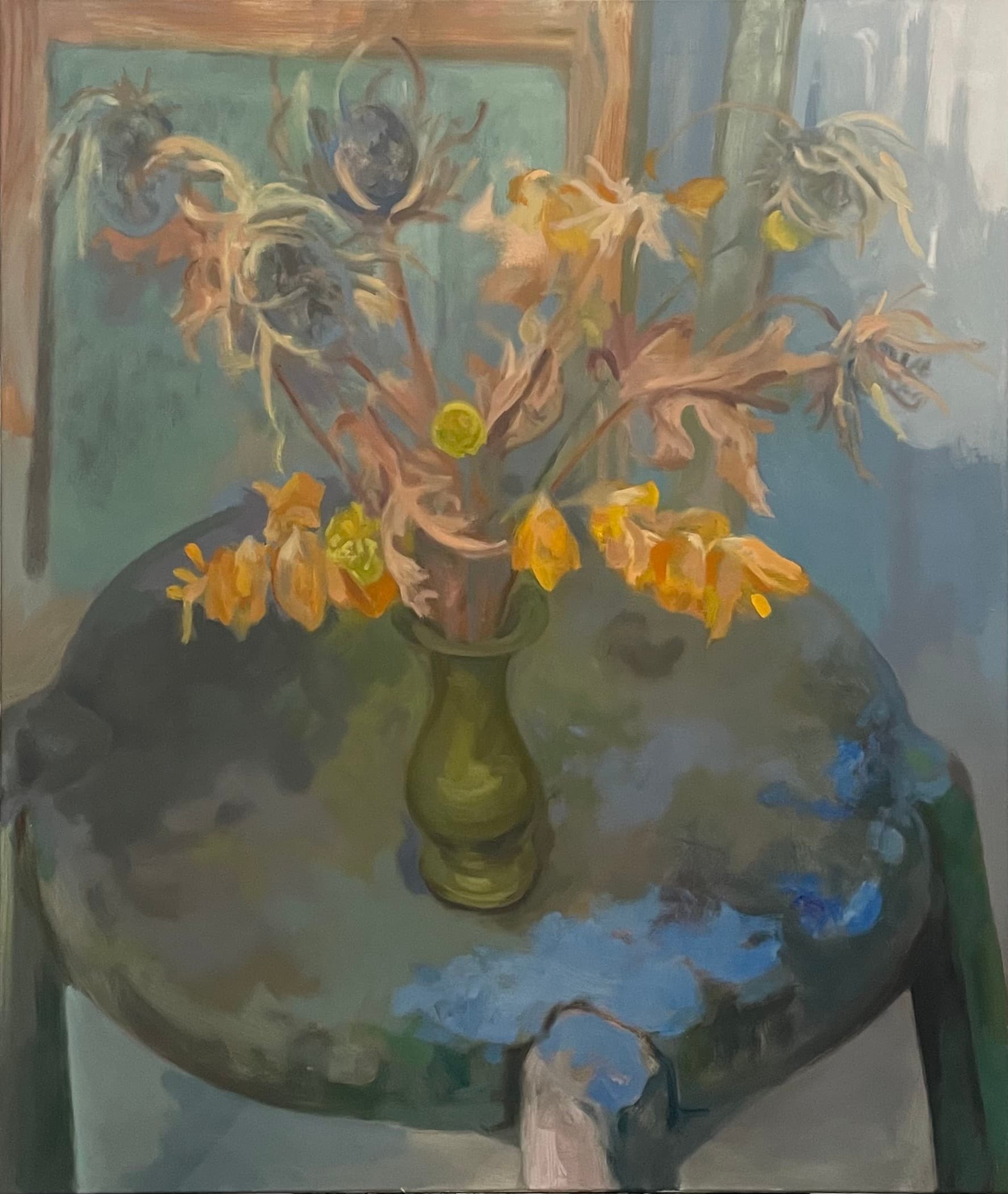 martwa natura z ususzonymi kwiatami