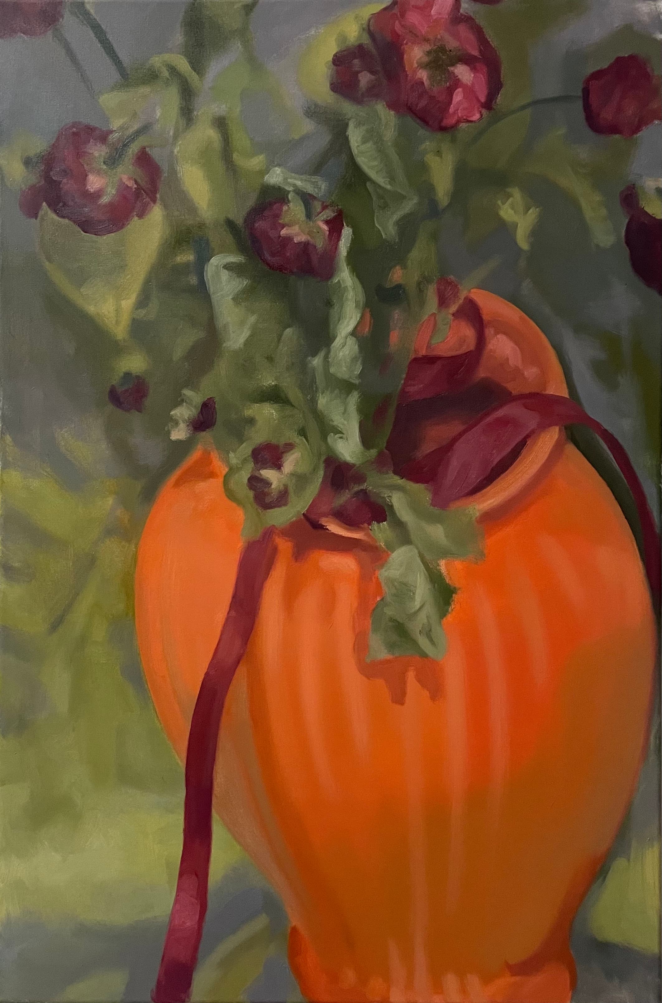 dzbanek z ususzonymi różami