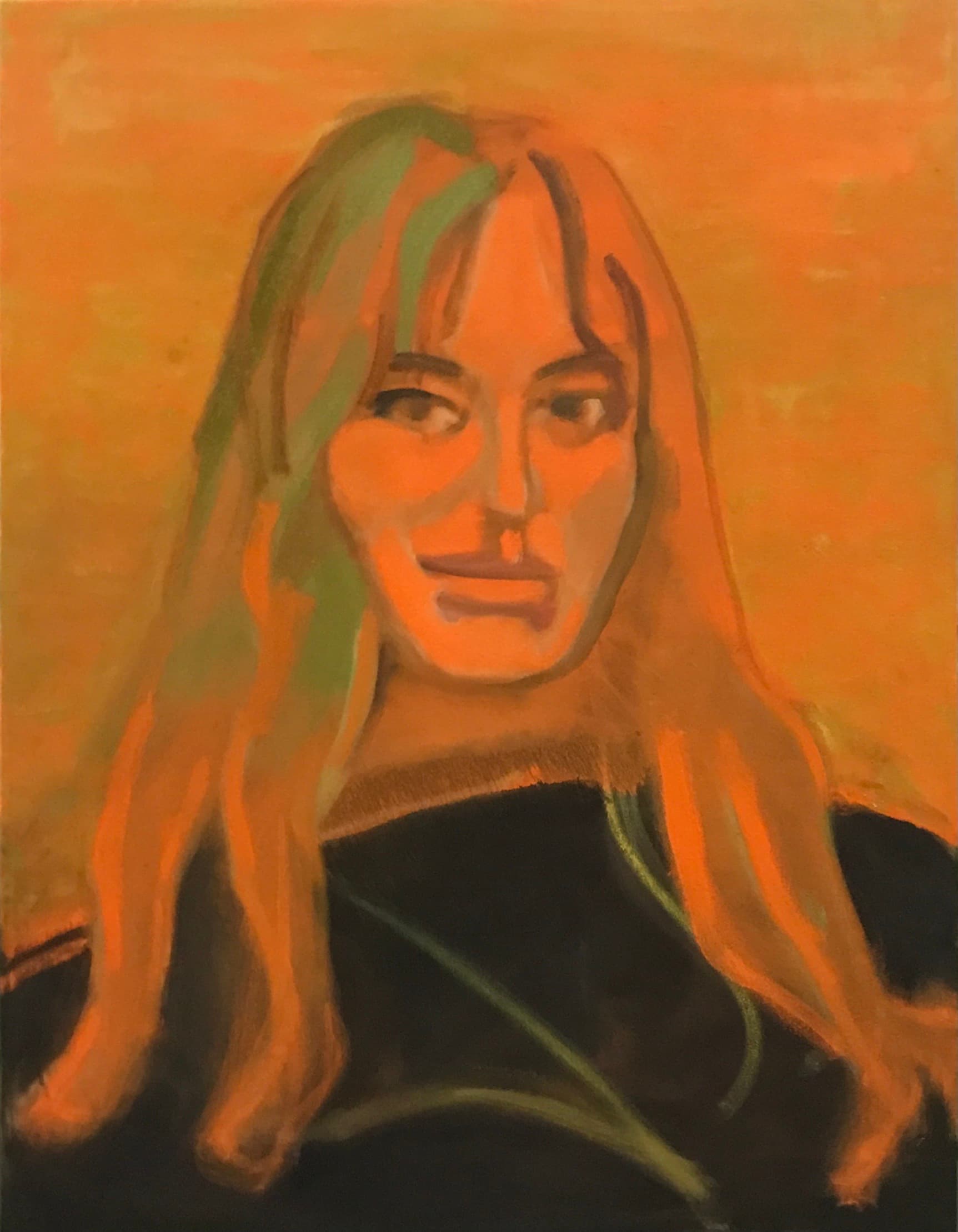 pomarańczowy portret Matka Natura z nogami Adama i Ewy