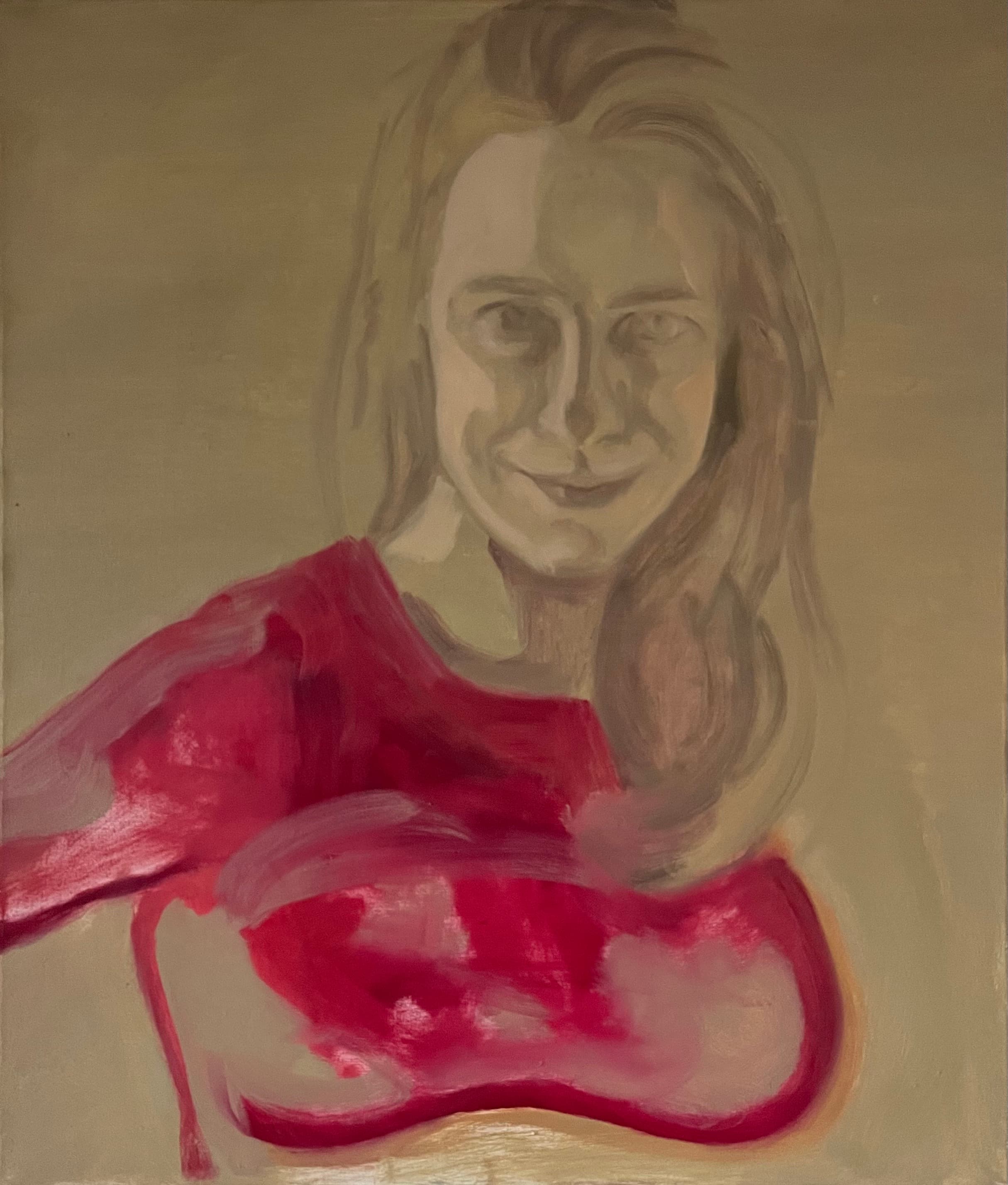 portret w czerwonej sukience