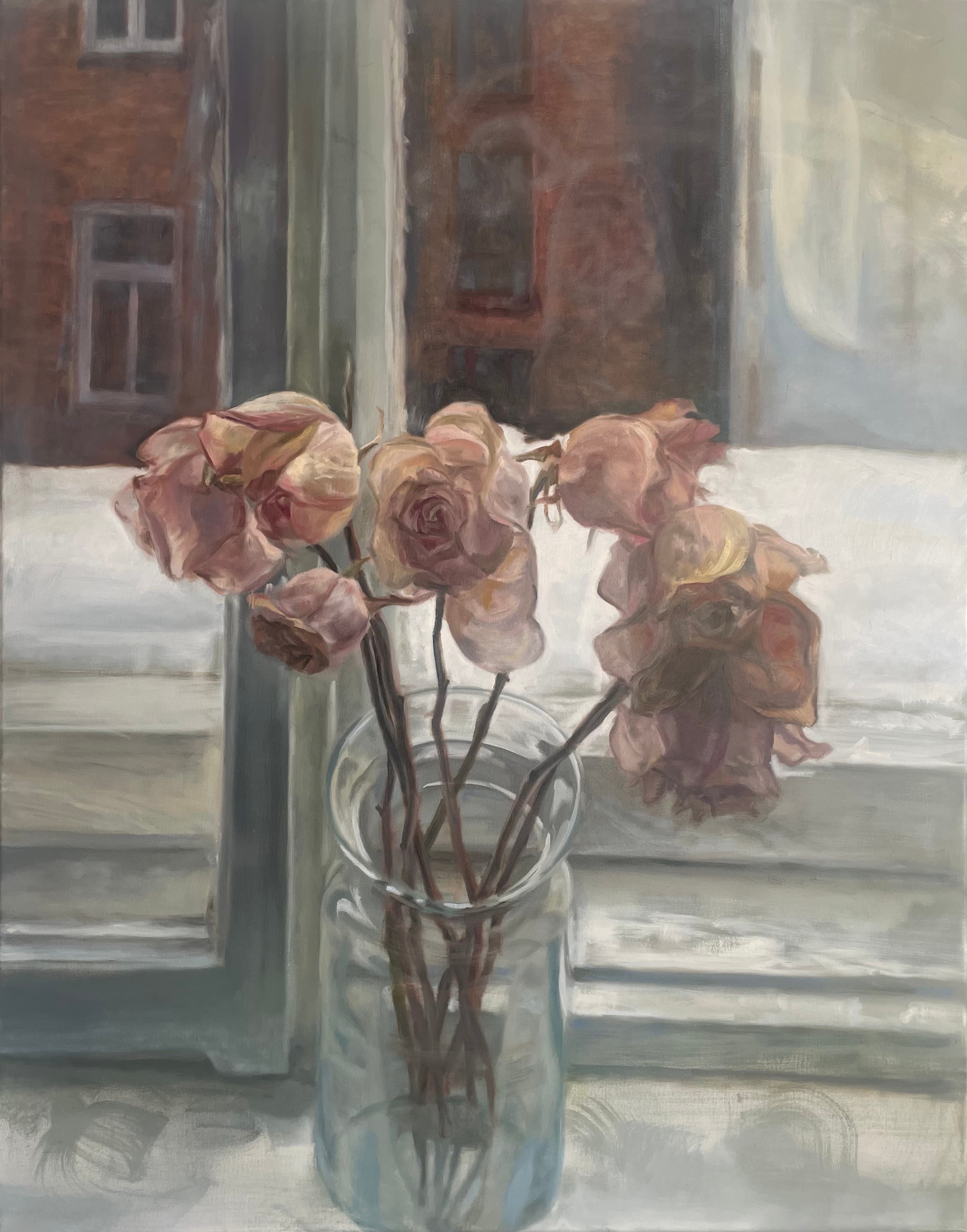 róże na parapecie